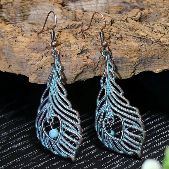 7 Pairs Turquoise Boho Rustic Geometric Earrings - Picture 7 of 9